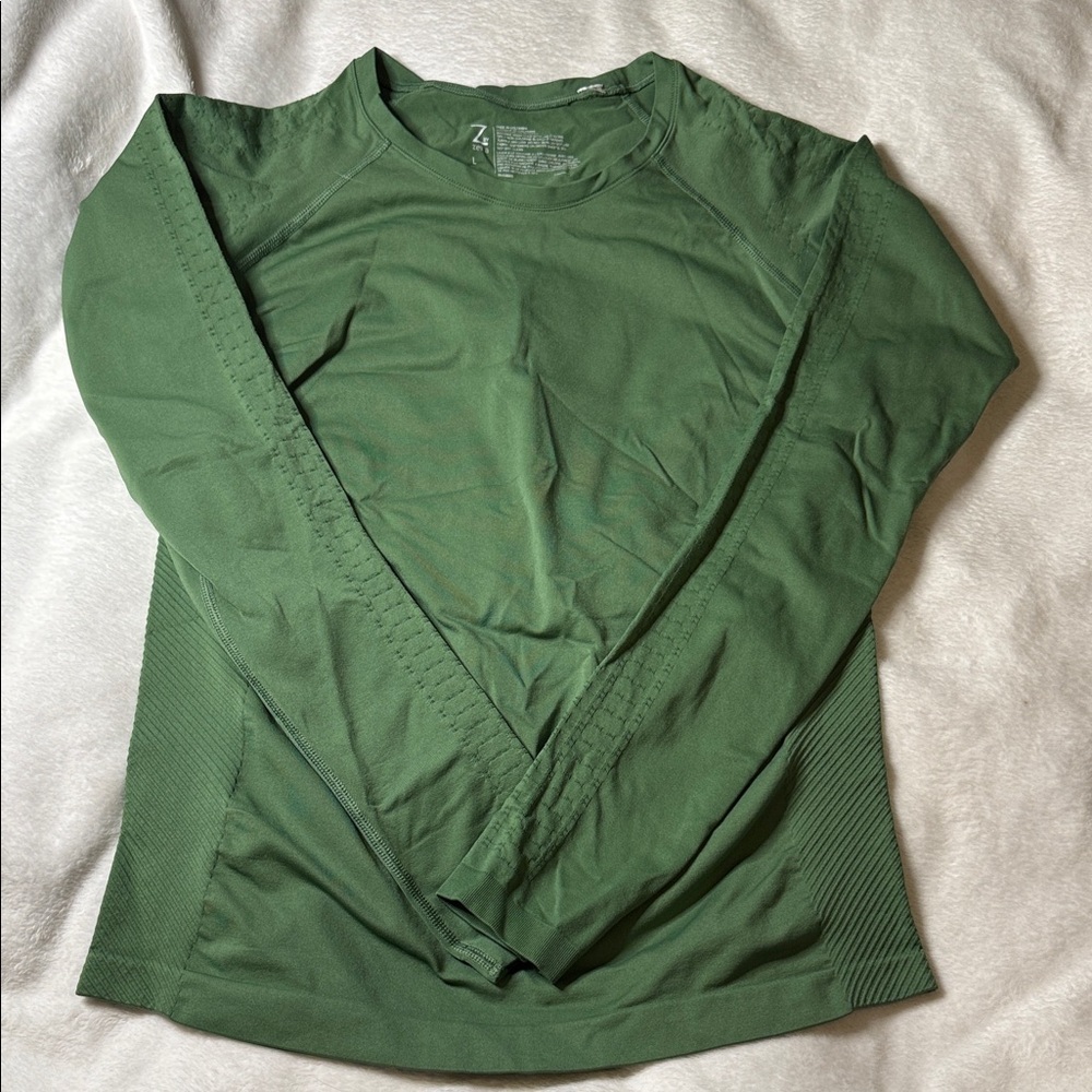 Zella Forest Green Seamless Long Sleeve Women's Tee